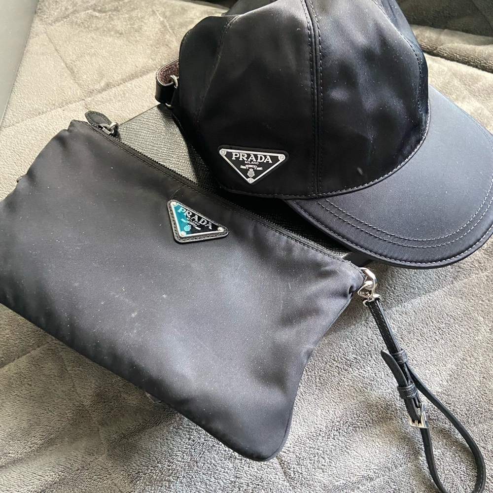 Authentic Black Prada  a bag and hat